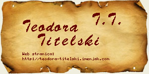 Teodora Titelski vizit kartica